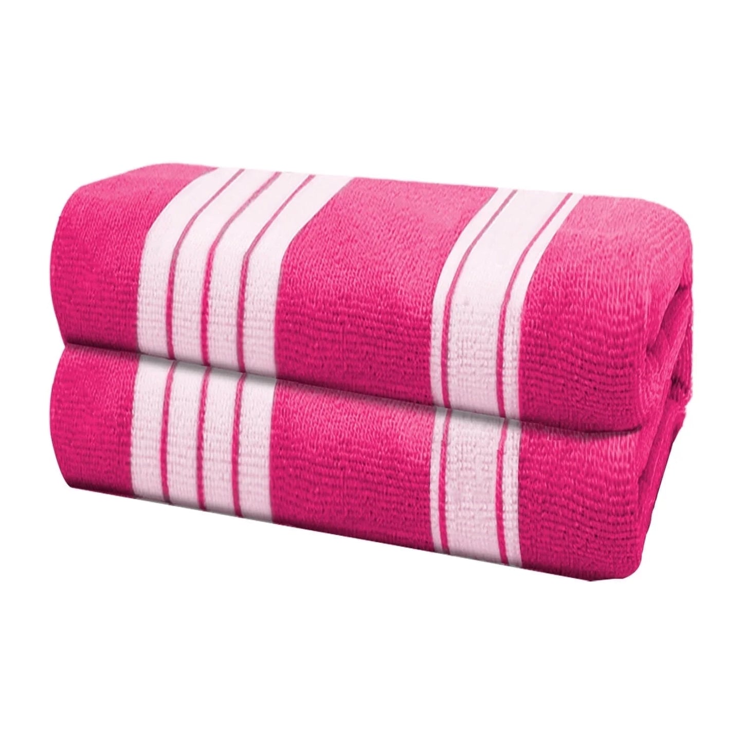 Smuge 2 Pack Oversized Cabana Stripe Beach Towels, 60x30 inches Microfiber Outdoor Large Swim Towel for Adults (Rose Red)