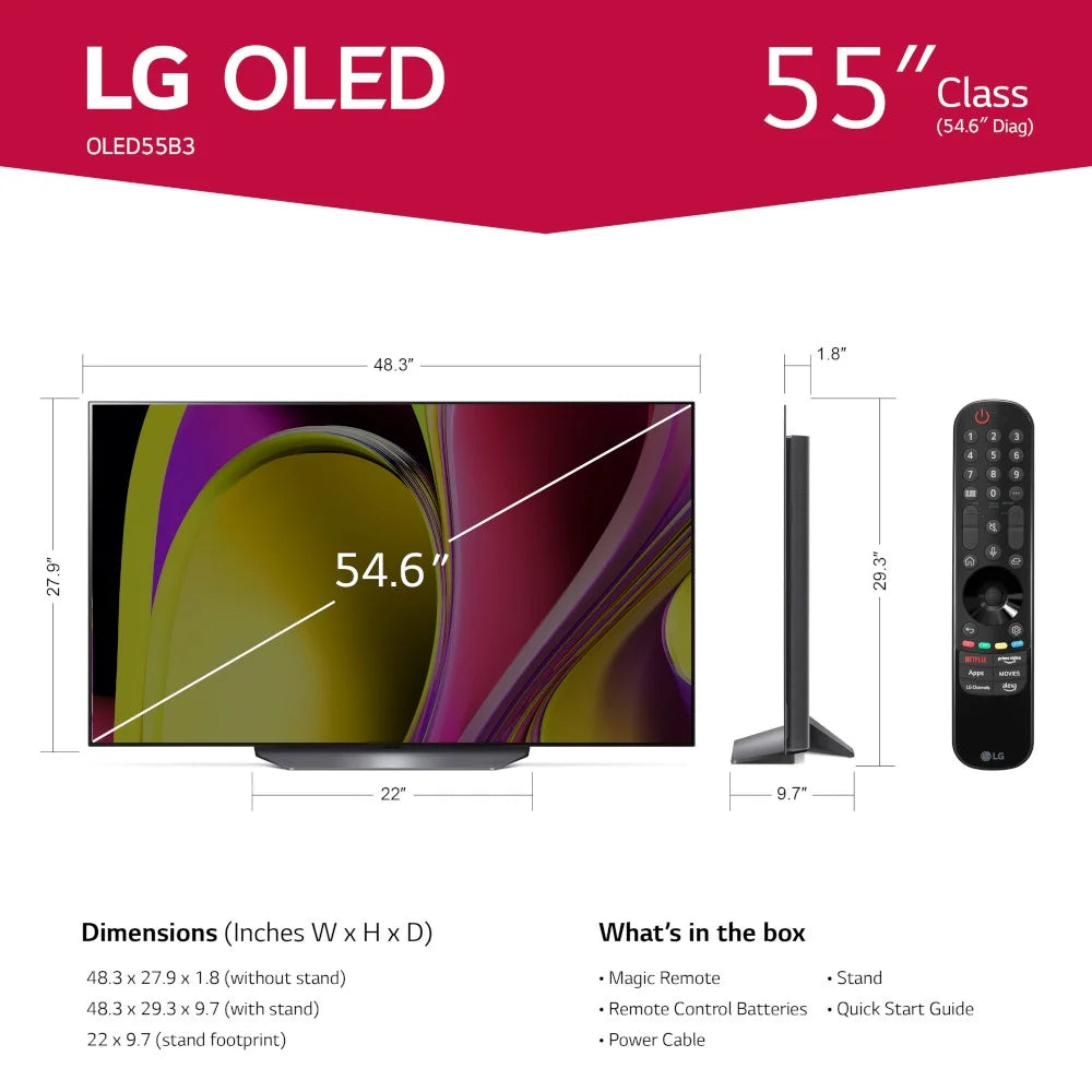 LG 55" Class 4K UHD OLED Web OS Smart TV with Dolby Vision B3 Series - OLED55B3PUA