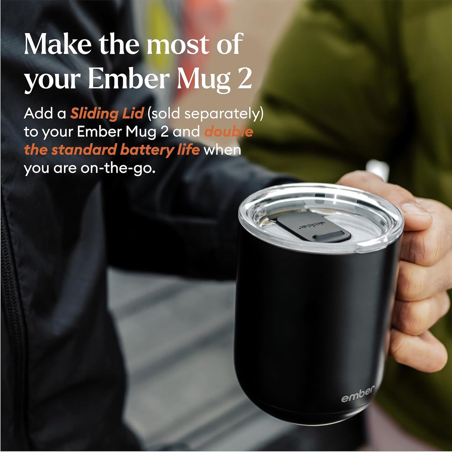 Ember Temperature Control Smart Mug 2, 14 Oz, App-Controlled Heated Coffee Mug with 80 Min Battery Life and Improved Design, Black