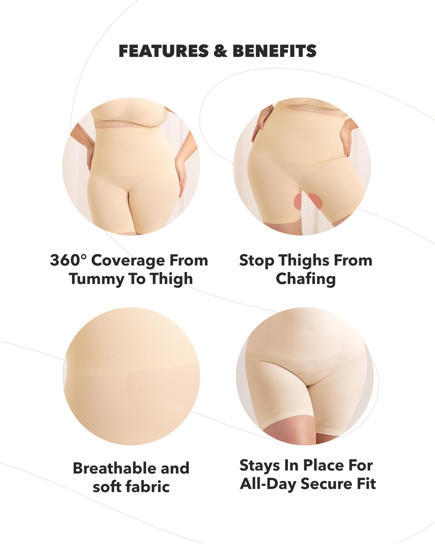 SHAPERMINT Shapewear for women - High-Waisted Shapewear Tummy Control Shorts, Faja Body Shaper, Underwear for Women Nude