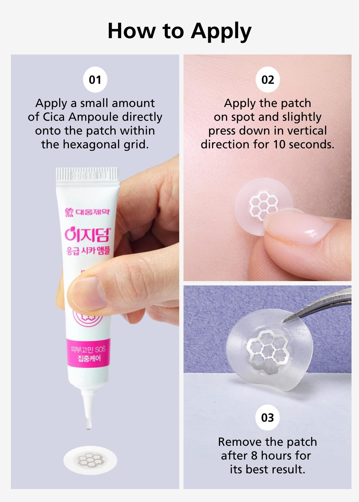 DWEasyDerm Quick Calming Magnesium Patches(20 patches) with Cica Ampoule - Intensive Care, Pimple patches, Hydrocolloid Band, Zits Spot care Overnight Home Care 2-8 hours, New boxs types