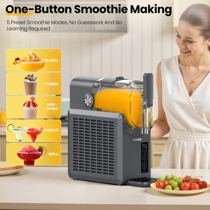 Slushie Machine, No Ice Needed, 88 oz INOVIVA Slushy Machine for Home with Self-Cleaning Function, Professional Frozen Drink Maker, 5 Preset Programs, Frozen Margaritas, Frappés, Milkshake, and More