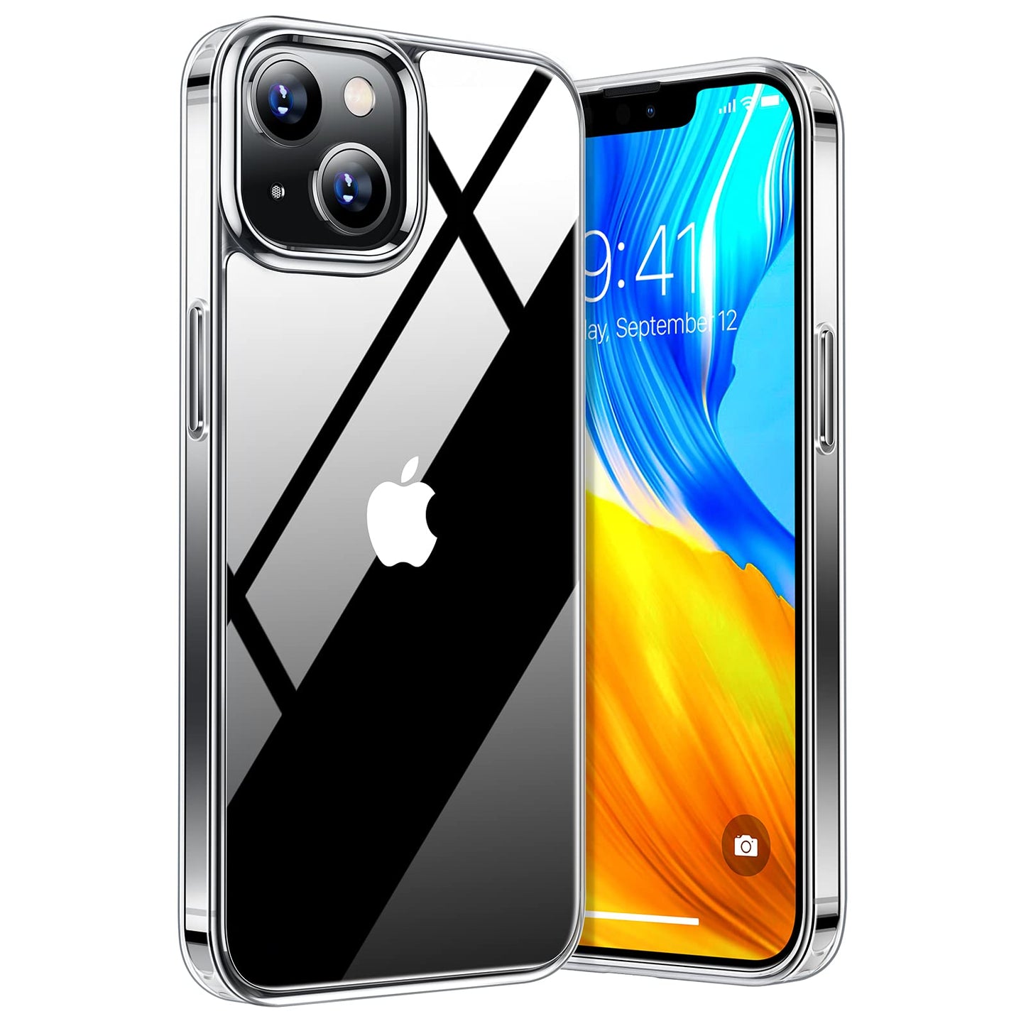 TORRAS Upgraded Diamond Clear Designed for iPhone 14 & iPhone 13 Case [Never Yellowing] [Military Grade Anti-Drop] Hard PC Back Flexible Bumper Shockproof Protective Slim Phone Cover 6.1 inch, Clear