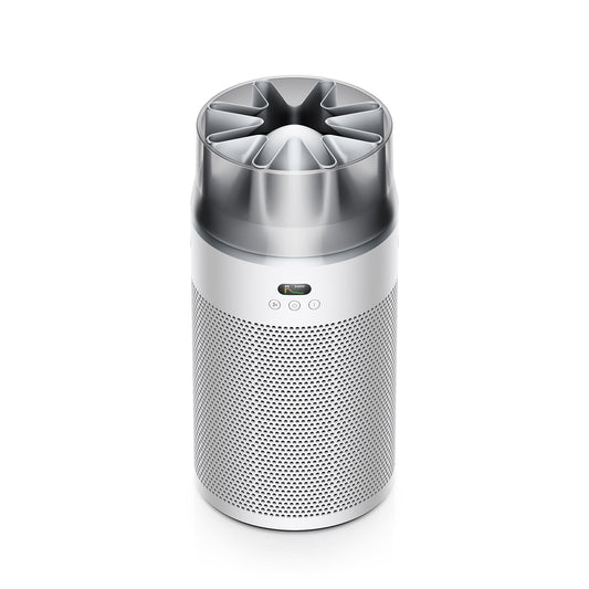 Dyson HushJet Purifier Compact, Quiet air purifier, App controlled, purifies up to 203 sq ft, Captures NO2 (White/Silver)