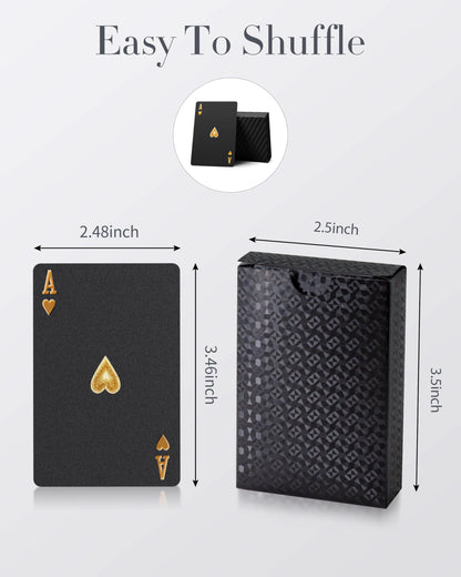 BIERDORF Diamond Waterproof Black Playing Cards, Poker Cards, HD, Deck of Cards (Black)