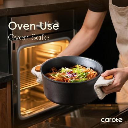 CAROTE Nonstick Soup Pot With Lid, 7.9Qt Non Stick StockPot Large Cooking Pot with Lid, Titanium - containing Soup Pot, Induction Compatible, PFOA/PFOS Free