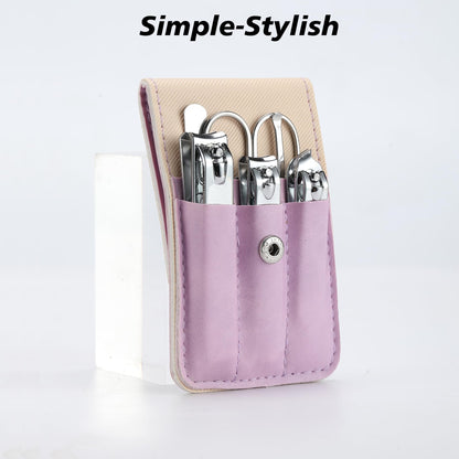 Nail Clipper Set Gifts for Women, 6 Pcs Case Fingernail Clipper Christmas Stocking Stuffers for Adults (Purple)