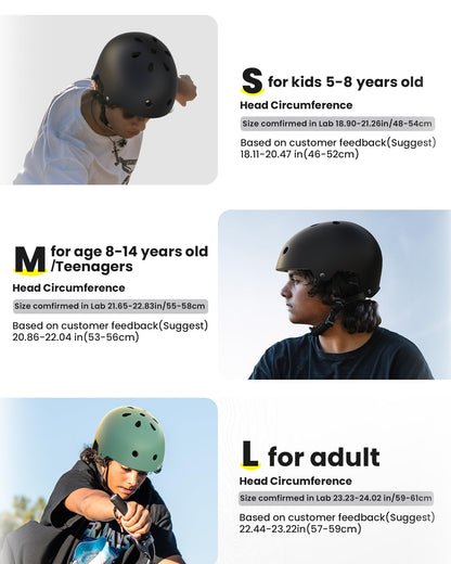 OutdoorMaster MIPS Skateboard Helmet - Two Removable Liners Ventilation Multi-Sport Scooter Roller Skate Inline Skating for Kids, Youth & Adults