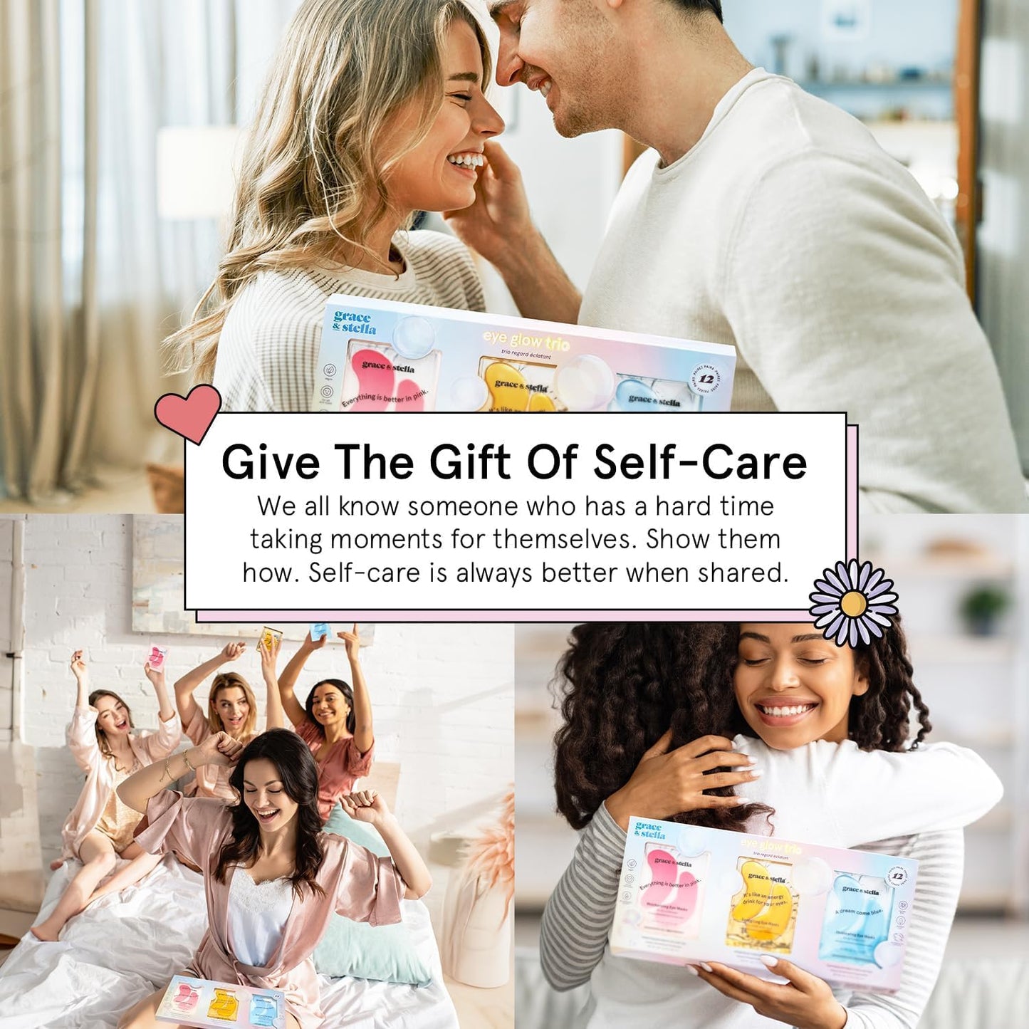 grace & stella Under Eye Patches (12 pairs) Eye Masks for Puffy Eyes and Dark Circles - Valentine Gifts for Women - Gifts for Wife, Bridesmaids, Birthdays, Bachelorette Party, Self Care - Vegan