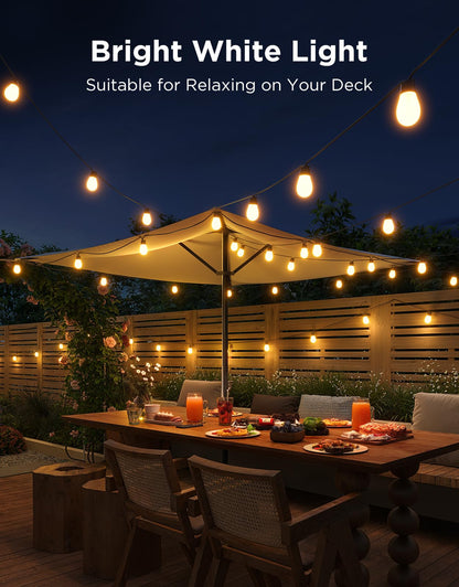 Govee S14 Bulb Outdoor String Lights 2, 96ft Smart RGBIC Warm White Patio Lights with 30 LED Bulbs, 111 Scene Modes for Outdoor Decor, Works with Alexa, Google, Matter, APP Control, IP66 Waterproof