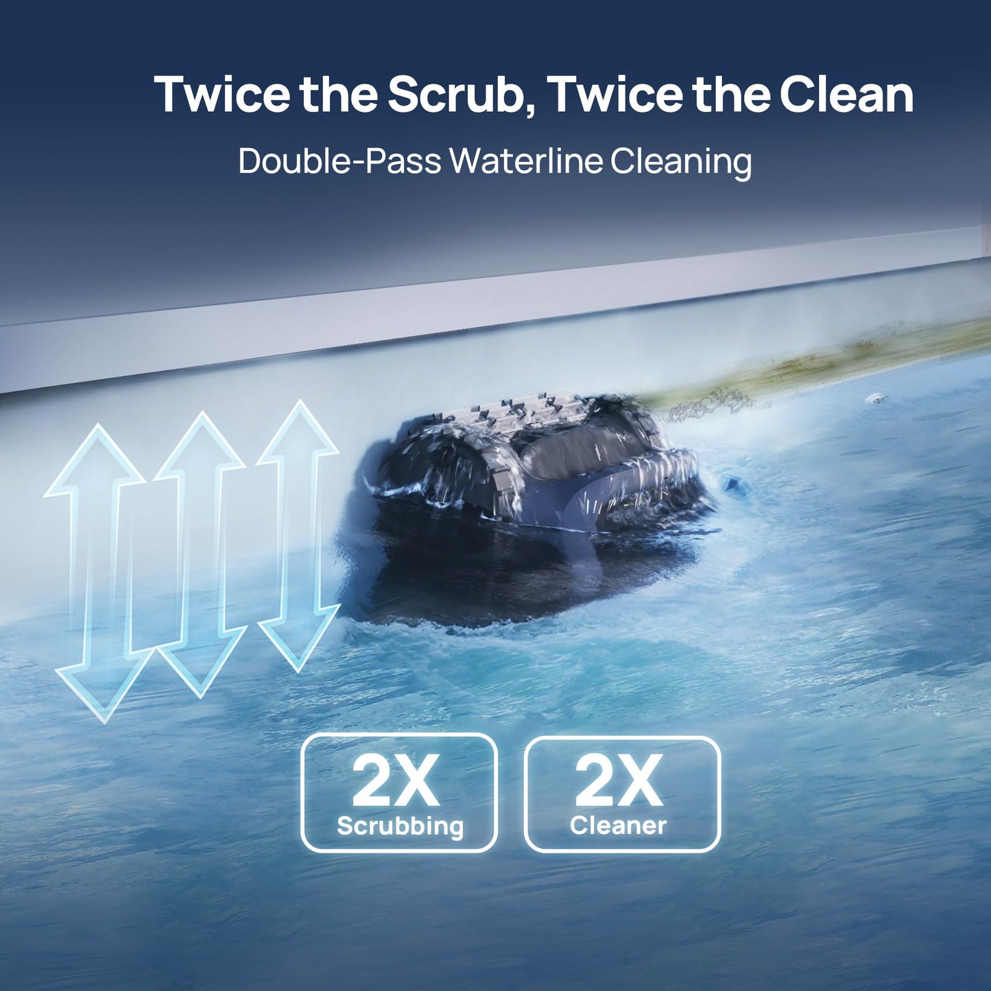 Beatbot AquaSense 2 Cordless Robotic Pool Vacuum Cleaner, Smart Surface Parking, Double-Pass Waterline Scrubbing, Cleans Floor, Walls, and Waterline, Above & In-Ground Pools up to 3,230 sq.ft - Blue