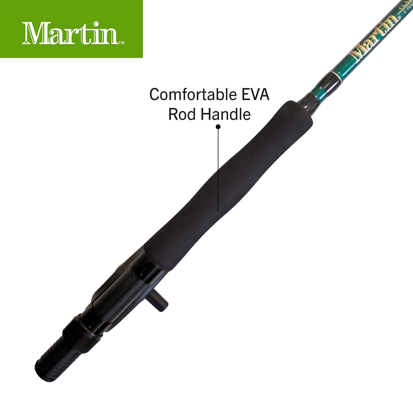 Martin Complete Fly Fishing Kit, 8-Foot 5/6-Weight 3-Piece Fly Fishing Pole, Size 5/6 Rim-Control Reel, Pre-spooled with Backing, Line and Leader, Includes Custom Fly Tackle Assortment, Brown/Green