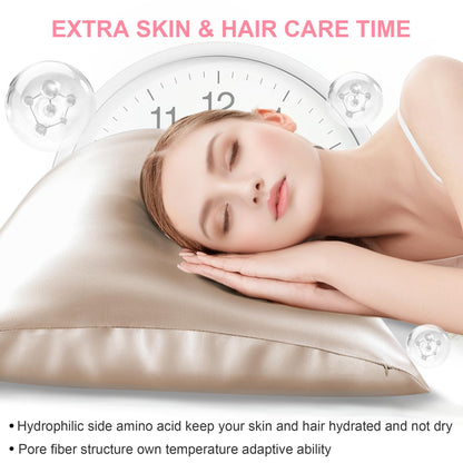 Mulberry Silk Pillow Cases 2 Pack Standard Size 20x26 Inches with Hidden Zipper, Ultra Smooth and Soft Breathable Cooling Silk Satin Pillowcase Set of 2, Better for Hair and Skin, Gifts for Women Men