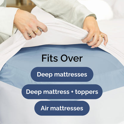 Extra Deep Queen Sheet Set - 6 Piece Breathable and Cooling Sheets - Hotel Luxury Bed Sheets Set - Easy & Secure Fit - Soft, Wrinkle Free and Comfy Sheets Set - White Sheet Set with Extra Deep Pockets