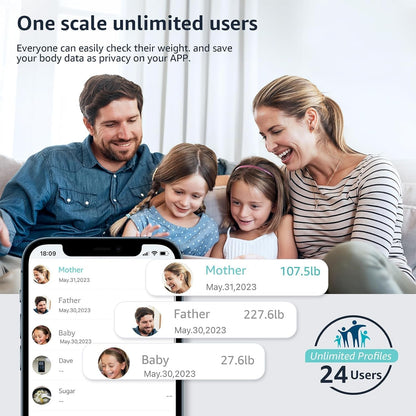 Posture Scale for Body Weight, Digital Bathroom Smart Scale, 13 Body Composition Analyzer Sync Weight Scale BMI Health Monitor Sync Apps 400lbs - Black