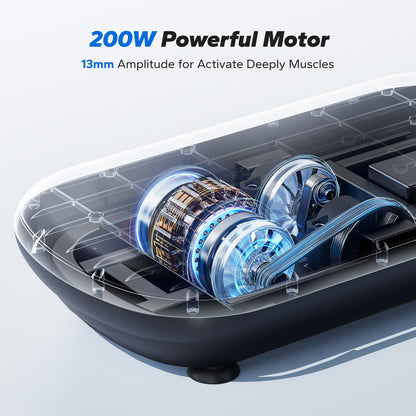 MERACH Vibration Plate Exercise Machine, Vibration Plate 440 Lbs Capacity, Bluetooth and Silicone Pedal, Stimulate Deep Fat, Vibration Plate for Lymphatic Drainage, Vibrating for Weight Loss(Black)
