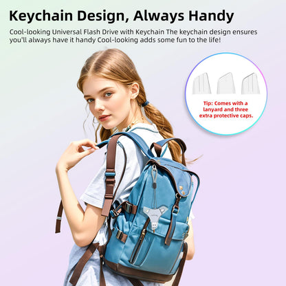 MFi Certified USB 3.0 Flash Drive 128GB for iPhone, 3in1 External Memory Photo Keeper Storage Stick for Picture/Video/Data Saver/Backup, High Speed Thumb/Jump/Hard Drives for iPhone/iPad/Android/PC