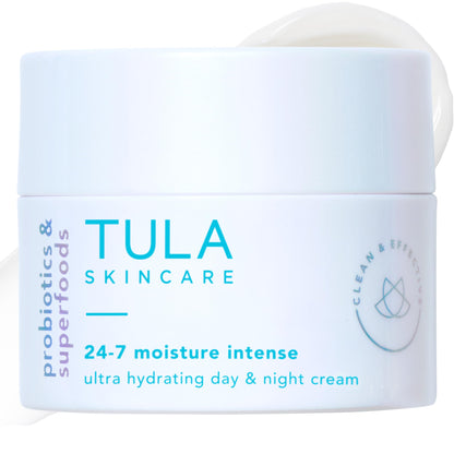 TULA Skin Care 24-7 Moisture Intense Ultra Hydrating Day & Night Cream - Ultra Nourishing Moisturizer for Face, Improves, Soothes & Maintains Skin Balance, 1.5 oz.
