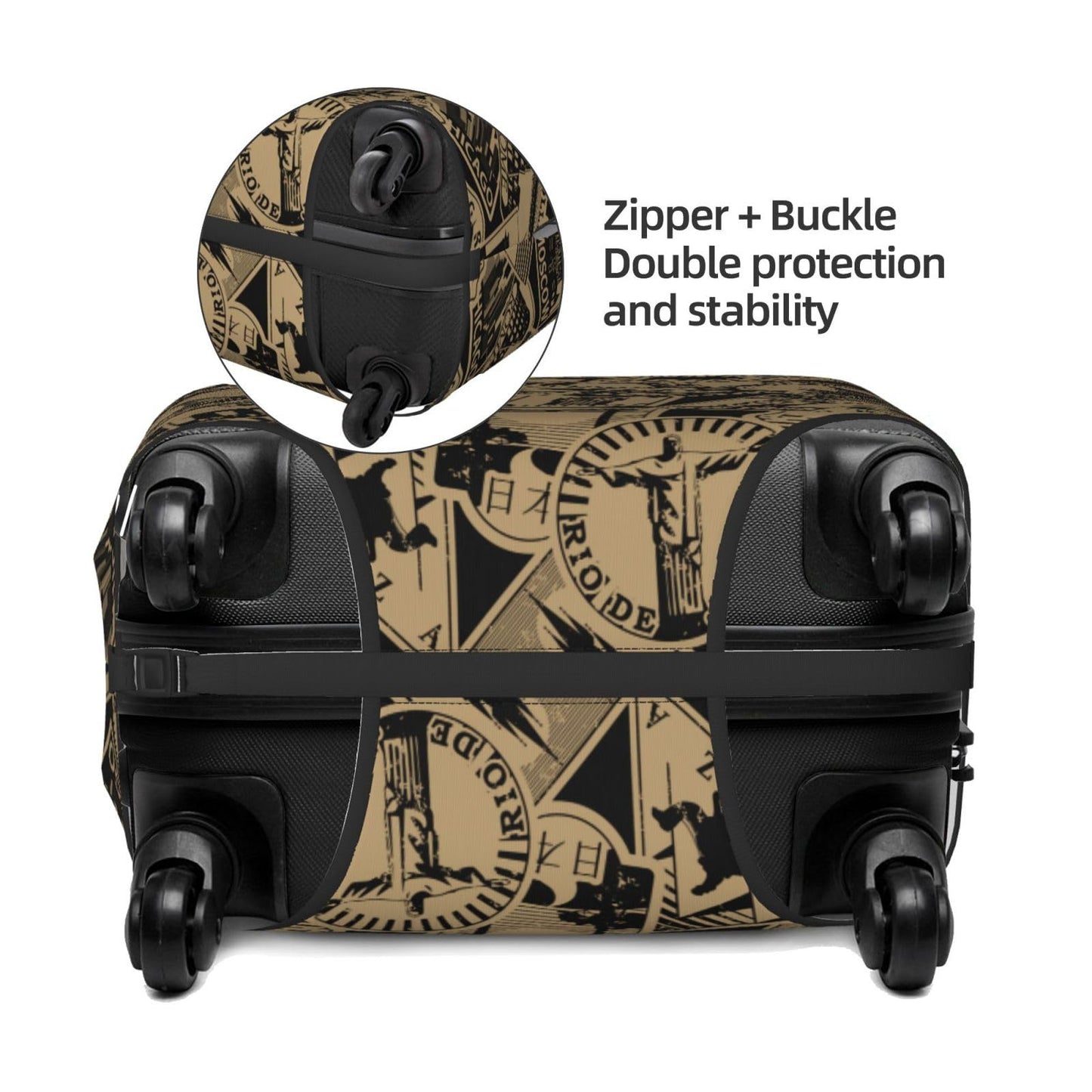 XBFCDN Travel Luggage Cover with World Famous Landmarks Print, Suitcase Protector For Travel (Fits 29-32 Inch Luggage)