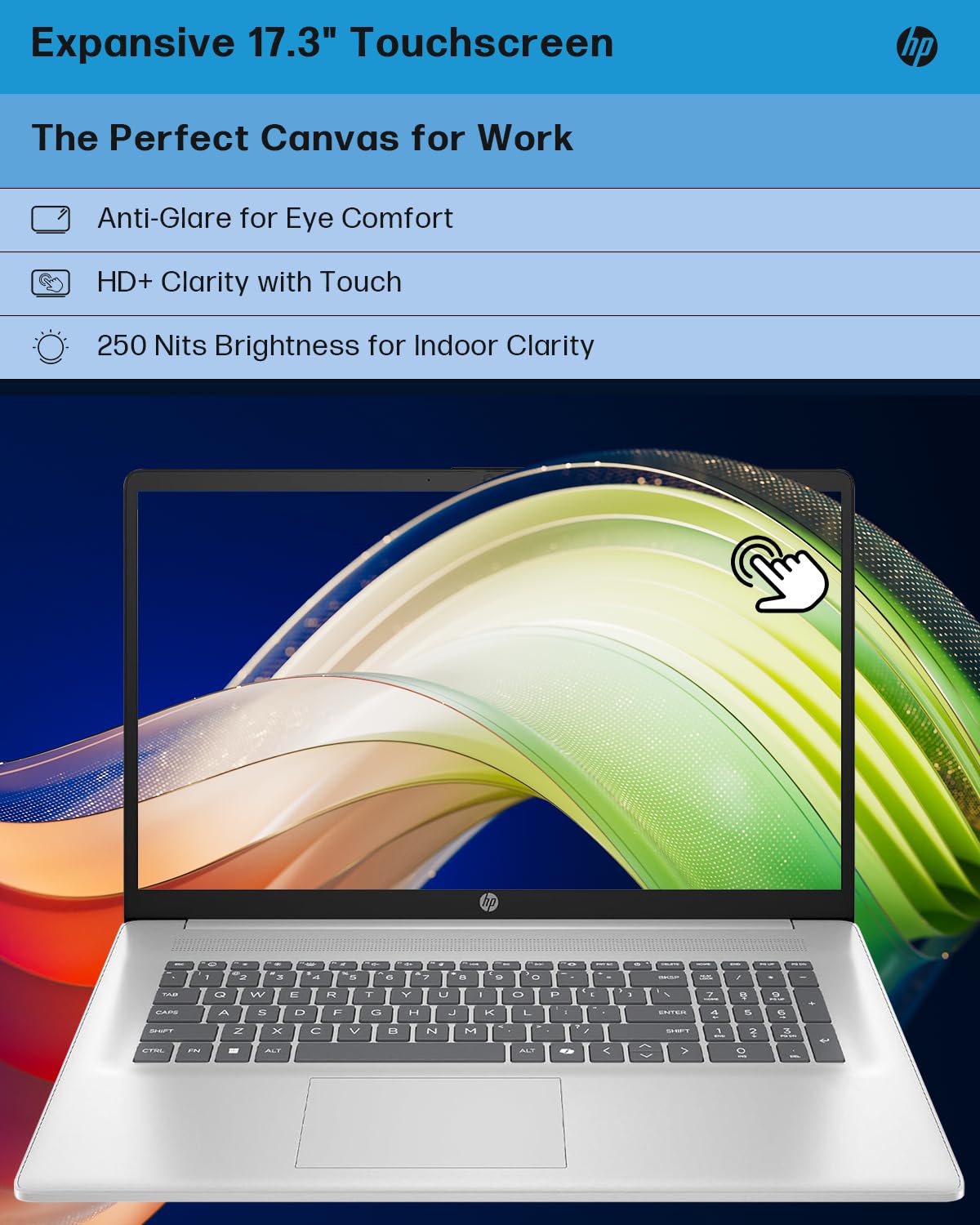HP Business Touchscreen Laptop 17 inch, Intel Ultra 7 255U, Intel AI Boost (12 NPU TOPS), 64 GB DDR5, 2 TB SSD, 17.3" HD+ Touchscreen, Backlit Keyboard, Wi-Fi 6, Copilot, Windows 11 Pro, w/Accessories