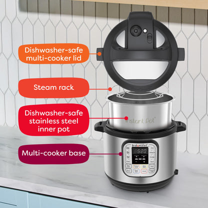 Instant Pot Duo 7-in-1 Electric Pressure Cooker, Slow Cooker, Rice Cooker, Steamer, Sauté, Yogurt Maker, Warmer & Sterilizer, Includes App with Over 800 Recipes, Stainless Steel, 8 Quart