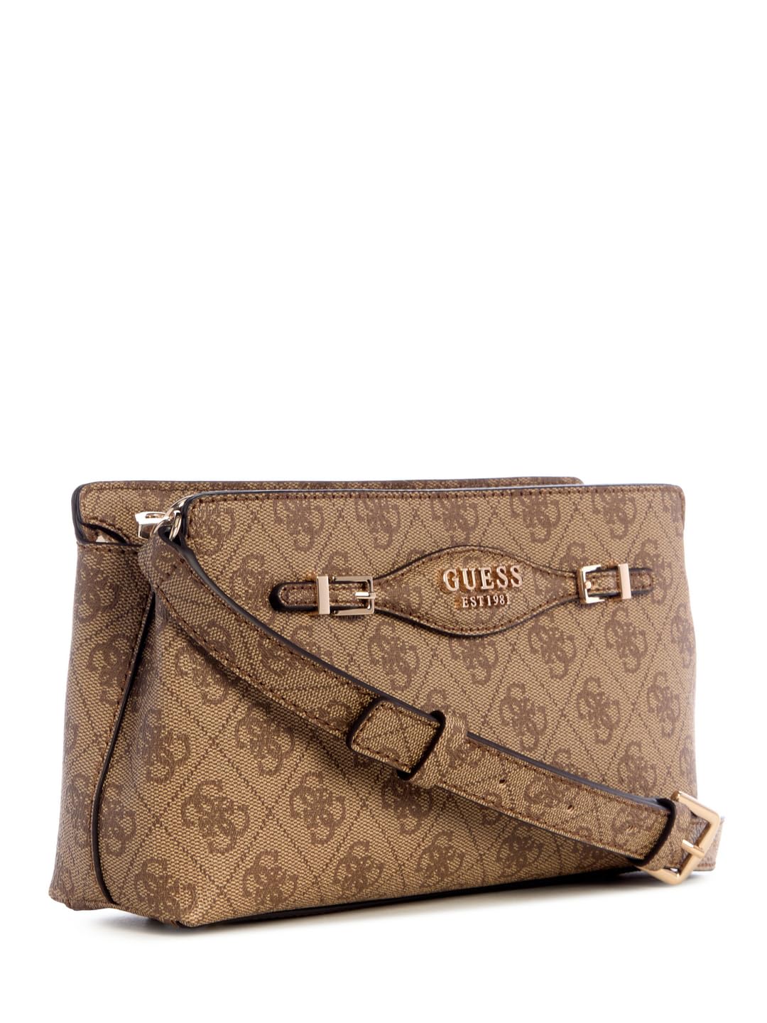 GUESS Katya Crossbody Top Zip, Latte Logo