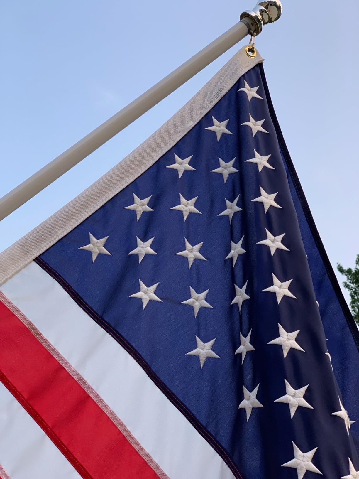American Flag 3x5 FT Long Lasting 420D Heavy Duty US Flags for High Wind TearProof Polyester USA Flag with Embroidered Stars, Sewn Stripes, Brass Grommets