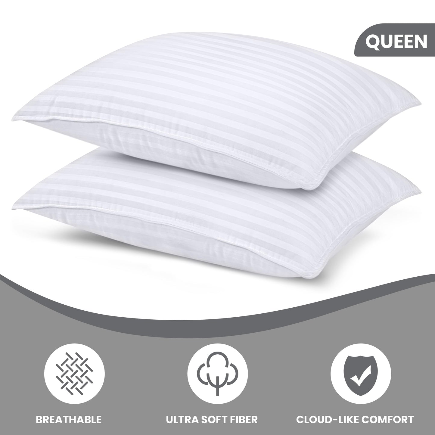 Utopia Bedding Bed Pillows for Sleeping Queen Size (White), Set of 2, Cooling Hotel Quality, for Back, Stomach or Side Sleepers