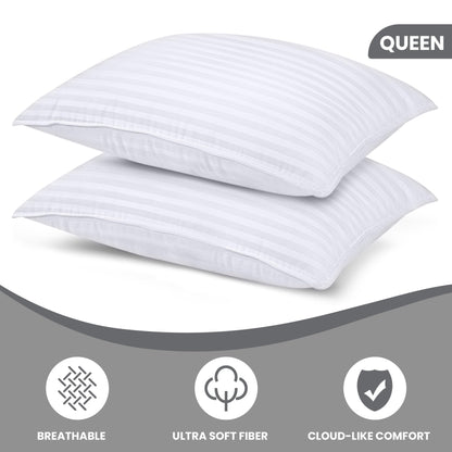 Utopia Bedding Bed Pillows for Sleeping Queen Size (White), Set of 2, Cooling Hotel Quality, for Back, Stomach or Side Sleepers