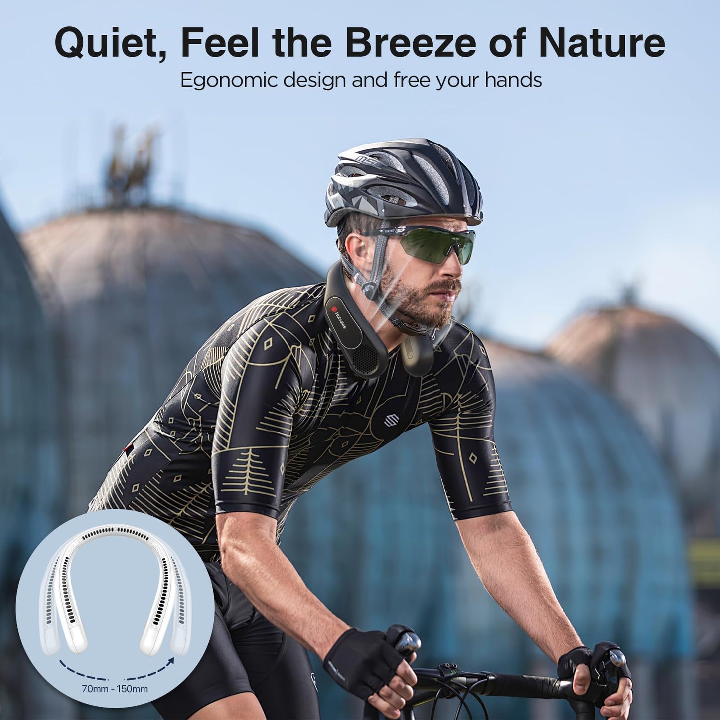 Hotsales Neck Fan, Hands Free Bladeless Neck Fans Portable Rechargeable, 6000 mAh Battery Operated Wearable Personal Fan, Cooling Neck Fan, 3 Speeds, USB Fan Gifts for Men, Women, Travel, Outdoor