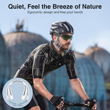 Hotsales Neck Fan, Hands Free Bladeless Neck Fans Portable Rechargeable, 6000 mAh Battery Operated Wearable Personal Fan, Cooling Neck Fan, 3 Speeds, USB Fan Gifts for Men, Women, Travel, Outdoor