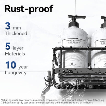 YASONIC Shower Caddy, 6 Pack Large Capacity shower Organizer with Soap Holder and 12 Hooks, Rustproof Shower Shelves for Inside Shower, No Drilling&Sleek Bathroom Organizers and Storage