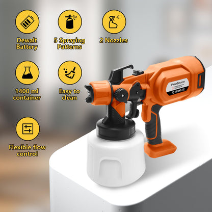 Paint Sprayer for Dewalt 20V Max Battery, Not Included Battery, Cordless Paint Sprayer for House Painting Handheld Electric Paint Spray Gun for Garden, Home, Wall, Furniture, Cabinets, Scrawl
