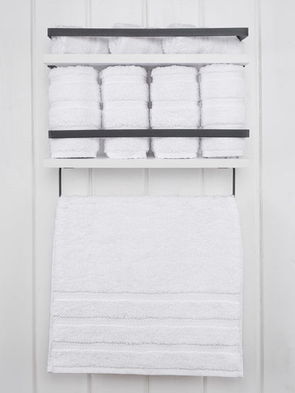 American Soft Linen Luxury Hand Towels for Bathroom, 100% Cotton Turkish 4 Piece Hand Towel Set, 600 GSM Hand Face Towels for Kitchen, White Hand Towels