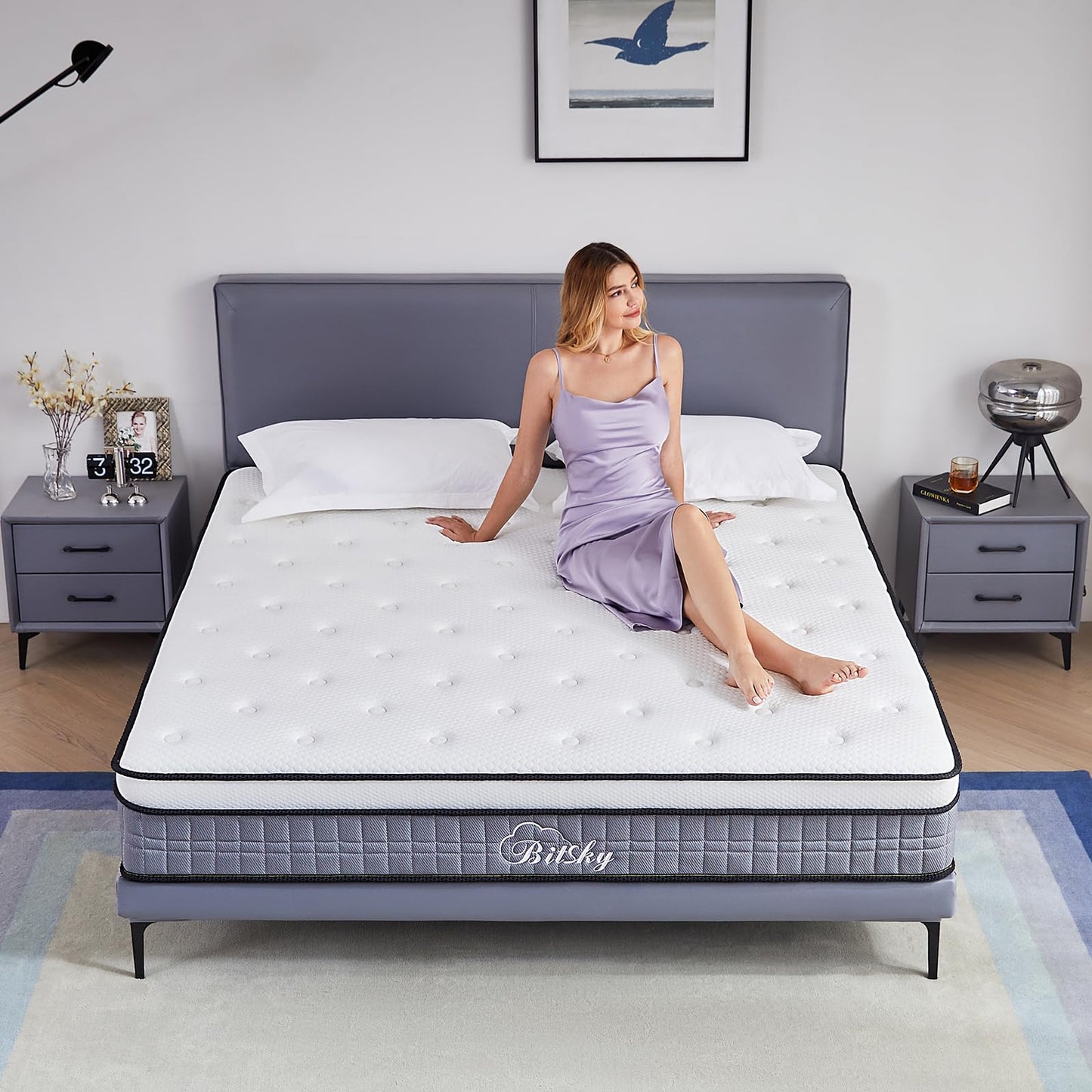 Queen Mattress - 10 inches Gel Memory Foam Hybrid Mattress in a Box, Queen Size Mattress with Pocket Springs, Medium Firm, Pressure Relief & Motion Isolation, 365 Nights Trial, CertiPUR US Certified