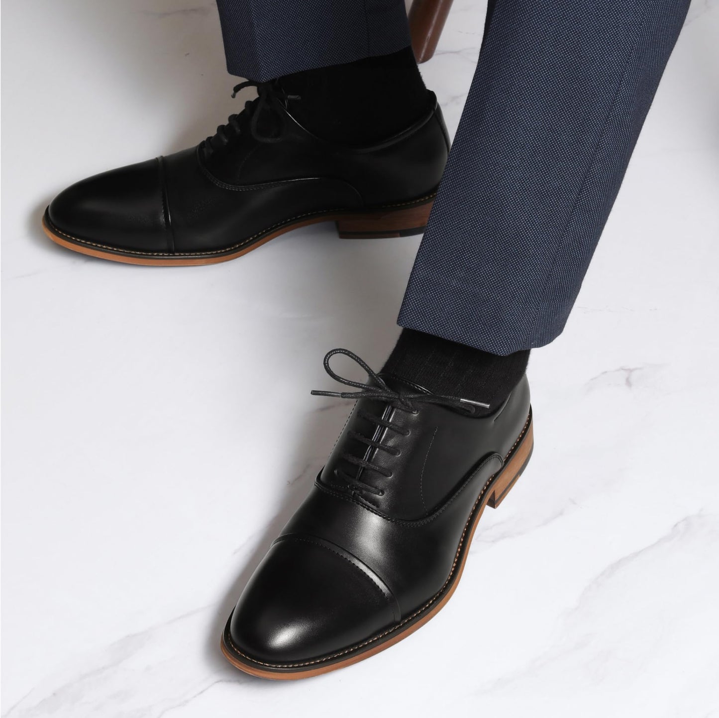 Bruno Marc Men's Lace Up Soft Cap-Toe Formal Dress Shoes,Size 11,Black,Louis_2