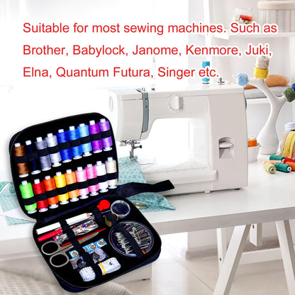 Sewing Kit with Case Portable Sewing Supplies for Home Traveler, Adults, Beginner, Emergency, Contains 18 Sewing Thread, Scissors, Needles, Measure etc
