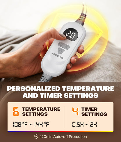 Graphene-Infused Weighted Heating Pad, Effective Pain Relief Instant Heating Pads for Neck and Shoulders and Back, Ergonomic Heated Wrap w/ 6 Heat Options 4 Auto Timer, Christmas Gifts for Women Men