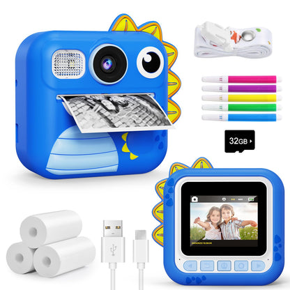KOKODI Kids Camera Instant Print, Toddler Cameras Christmas Birthday Gifts for Boys Age 3-12, Digital Video Instant Print Camera for Kids, Toys for Ages 5-7 (Blue)