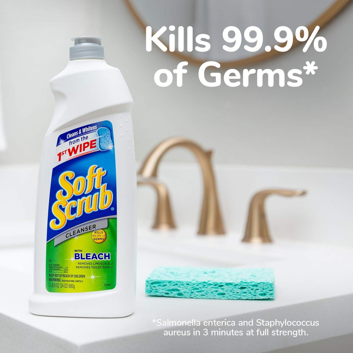Soft Scrub Antibacterial Cleaner with Bleach Surface Cleanser, 36 Ounce (Pack of 6)