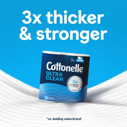 Cottonelle Ultra Clean Toilet Paper, 24 Super Mega Rolls (24 Super Mega Rolls = 144 Regular Rolls) (4 Packs of 6), 426 Sheets Per Roll, Packaging May Vary