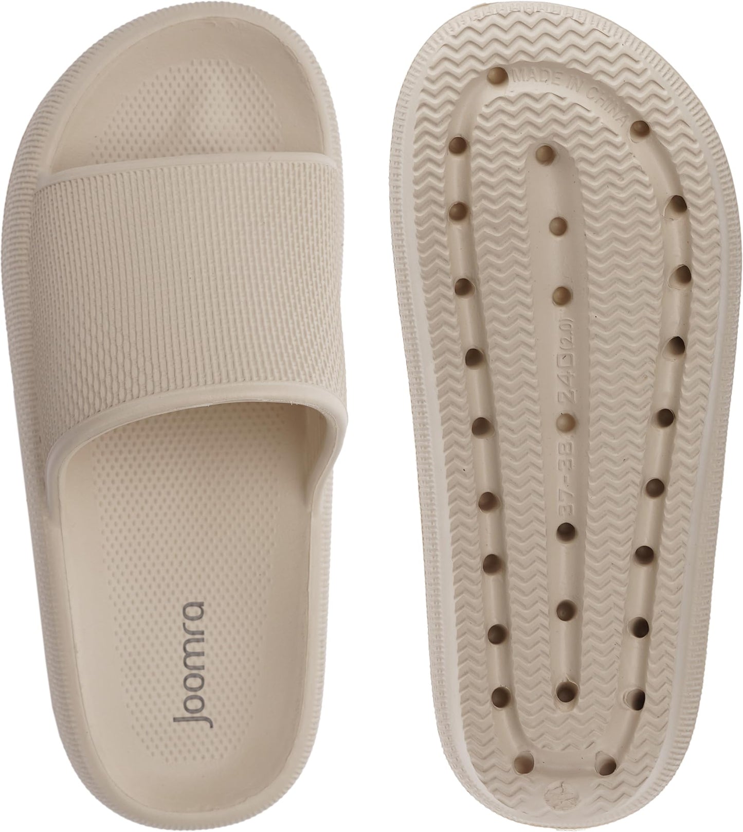 Joomra Slippers Womens Cloud Slides Cushioned for Mens Quick Drying Shower Foam Pillow House Shoes Pool Beach Spa Garden Sandals Ladies Male Sandles Khaki 40-41