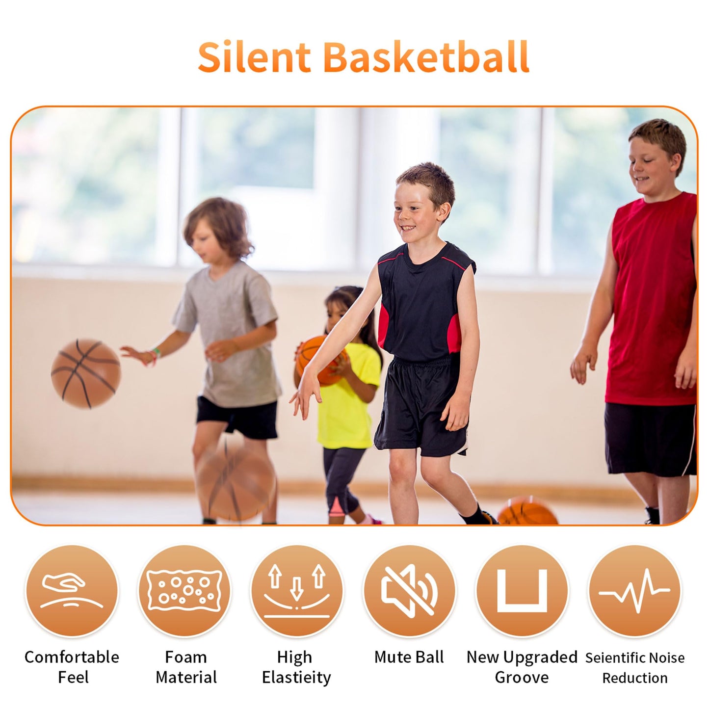 Silent Basketball, 2026 New Silent Basketball, Silent Basketballs Dribbling Indoor, No Noise Basketballs for Various Indoor Activities (Coffee/NO.7)
