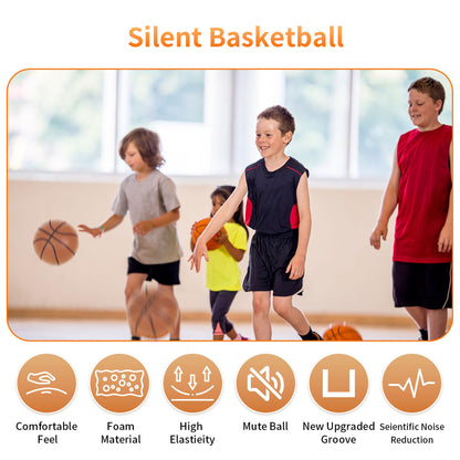 Silent Basketball, 2026 New Silent Basketball, Silent Basketballs Dribbling Indoor, No Noise Basketballs for Various Indoor Activities (Coffee/NO.7)