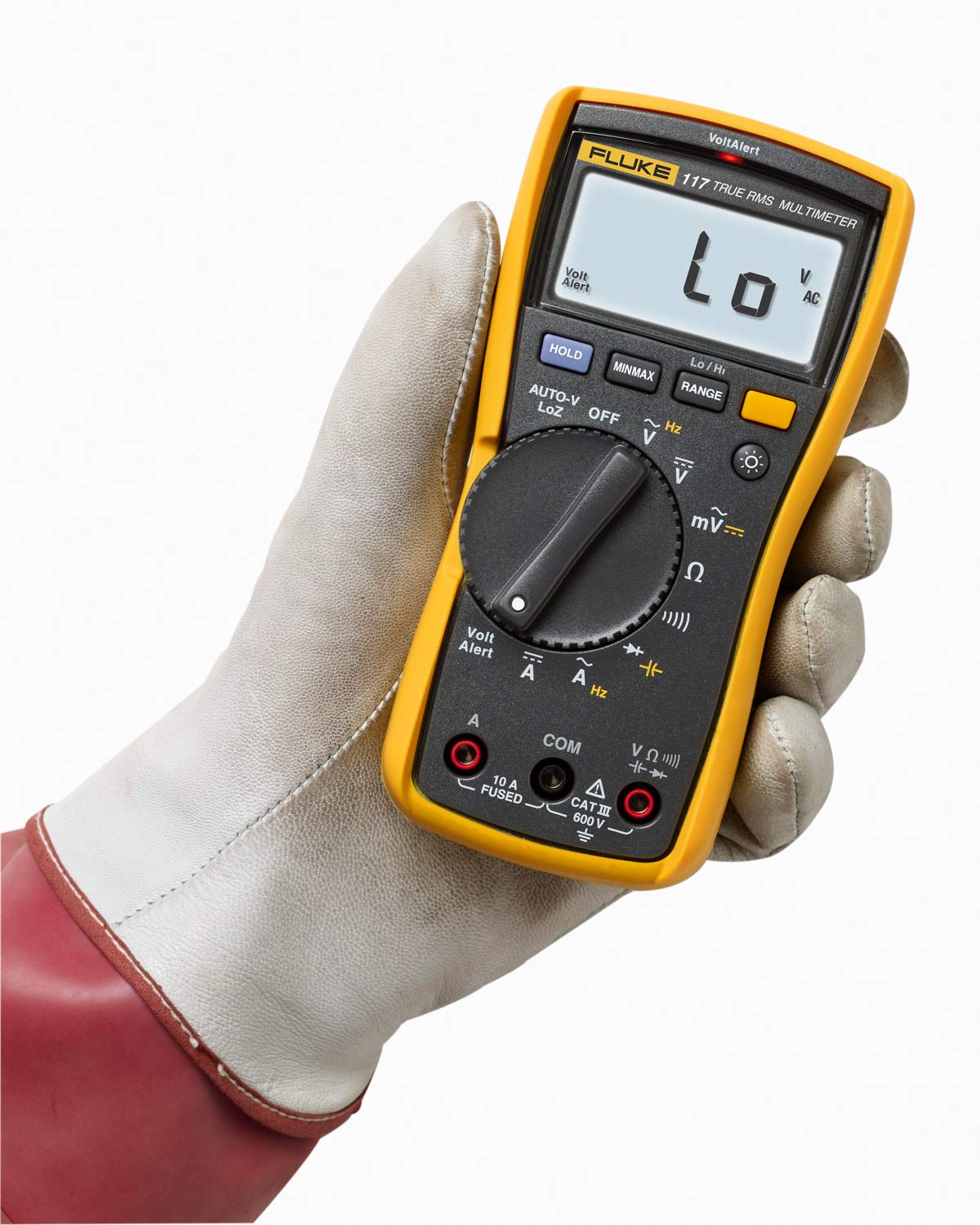 Fluke 117 Digital Multimeter, Non-Contact AC Voltage Detection, Measures Resistance/Continuity/Frequency/Capacitance/Min Max Average, Automatic AC/DC Voltage Selection, Low Impedance Mode