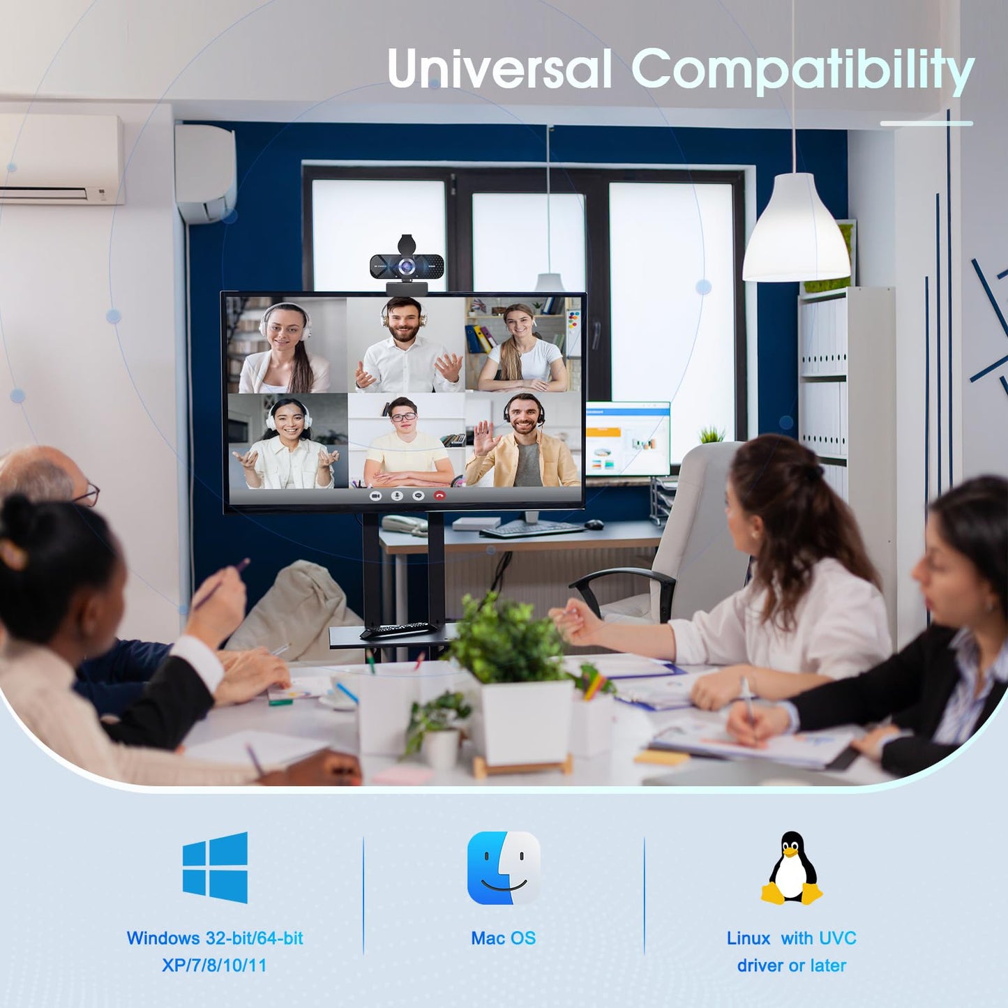 TRAUSI 1080P HD Webcam with Microphone, Noise Cancellation, Privacy Cover, Wide-Angle Lens, Auto Light Correction, Plug & Play USB Webcam for Laptop, Desktop, PC, Mac, Zoom, Skype, Streaming Black