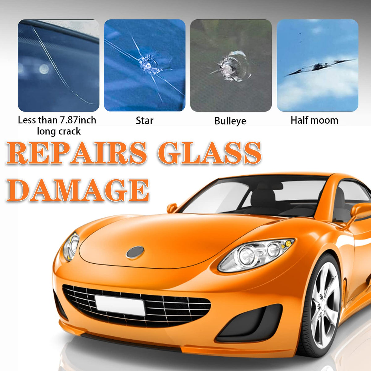 Windshield Repair Kit, Upgraded Windshield Chip Repair Kit with Pressure Syringes,Automotive Windshield Crack Repair Kit, Glass Repair Kit Quick Fix for Fixing Bulls-Eye, Star-Shaped Crack new version