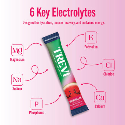 TREVI™ Sugar Free Electrolytes - Drink Mix Hydration Powder Packets - 28 Count - Watermelon