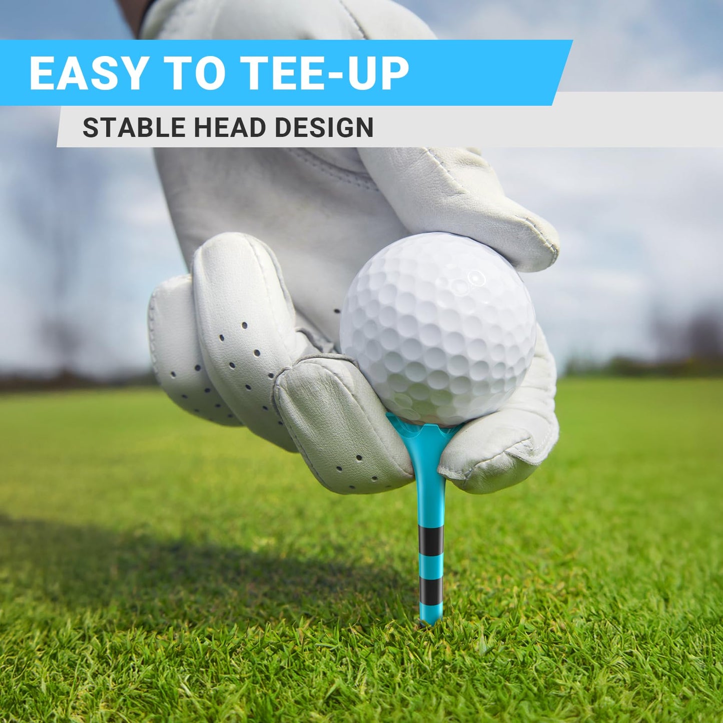 Full Choice100 Pack 3-1/4" Plastic Golf Tees, Enhanced Durability & Stability, Engineered to Minimize Friction and Side Spin