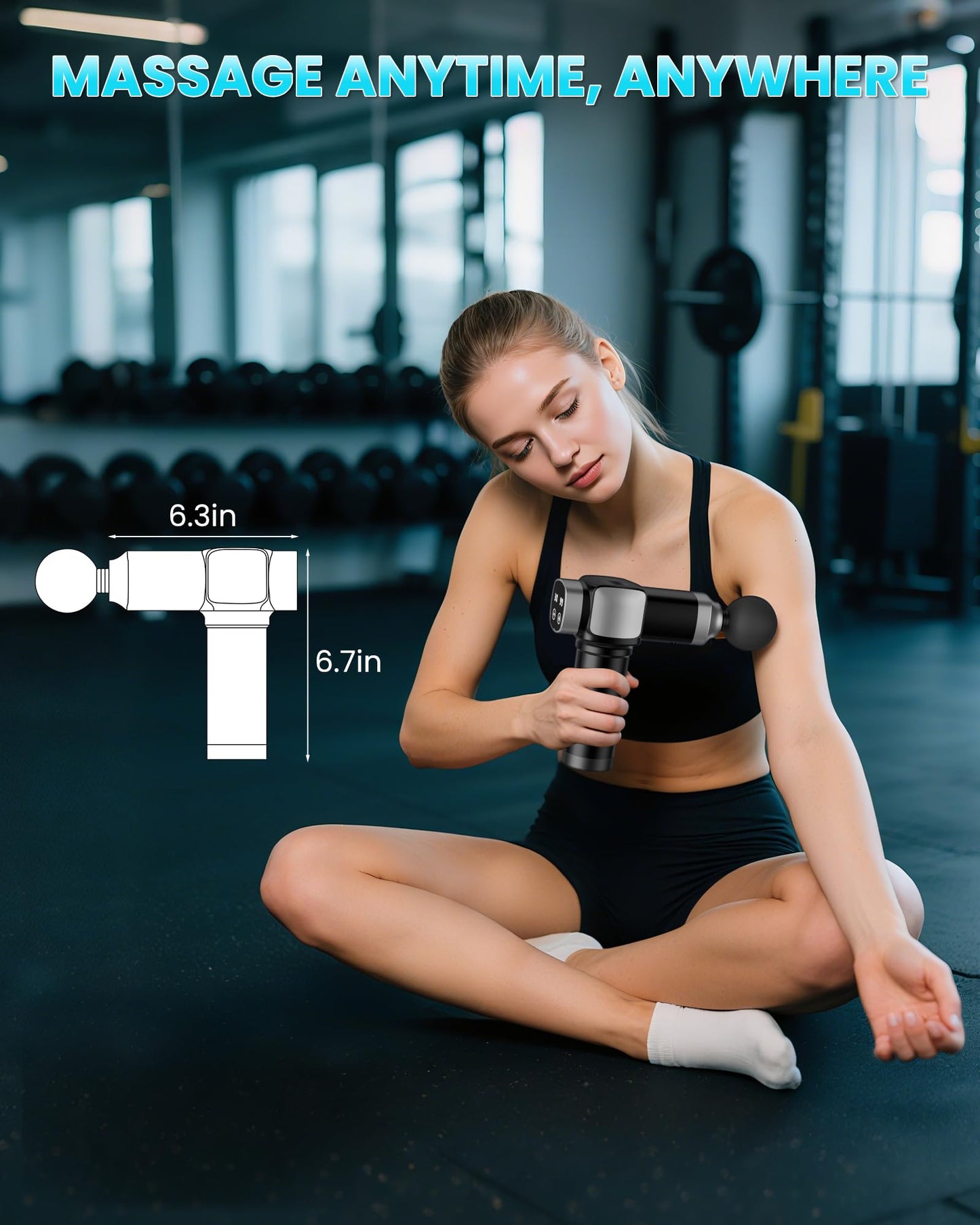 CAMEFER Deep Tissue Massage Gun, Portable Percussion Electric Muscle Massager for Pain Relief, Handheld Massagers with 30 Speeds & 6 Attachments for Back and Neck, Gifts for Men Women